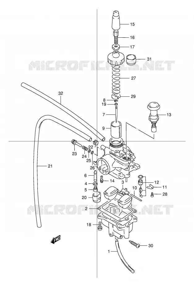 CARBURATEUR Suzuki QUAD 80 QUADSPORT 1996  LT80T(P1)