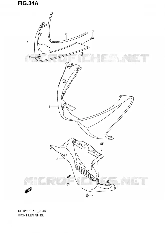 CARENAGE AVANT (MODEL EXECUTIVE P19) Suzuki SCOOTER 125 BURGMAN 2011  UH125L1(P2)