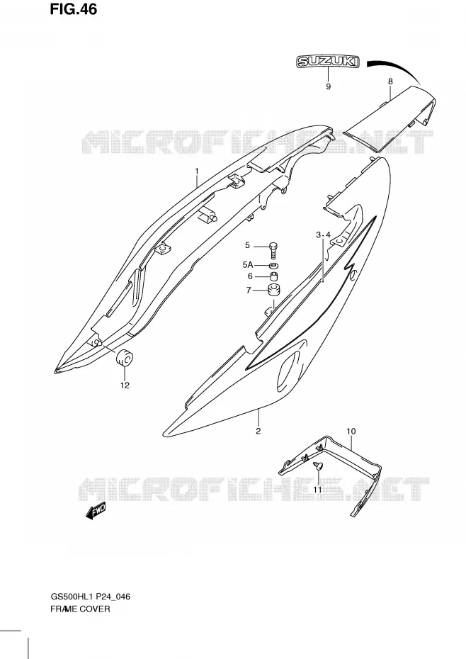CARENAGES (GS500FH) Suzuki MOTO 500 GS-F 2011  GS500FHL1(L1)