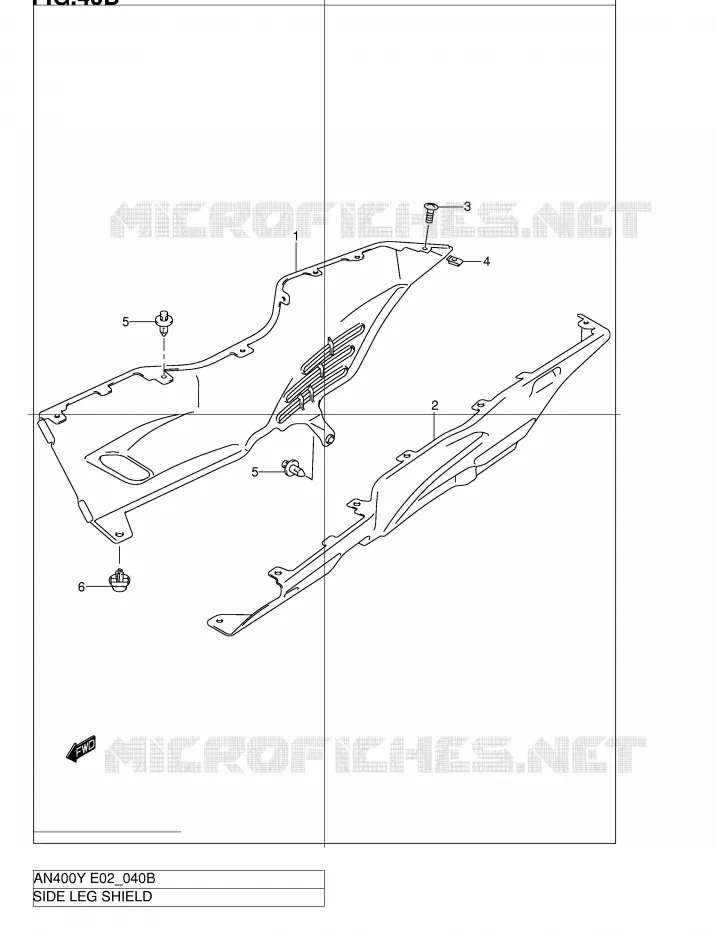 CARENAGES INFERIEUR (MODELE K1) Suzuki SCOOTER 400 BURGMAN 2000  AN400RY(E2)