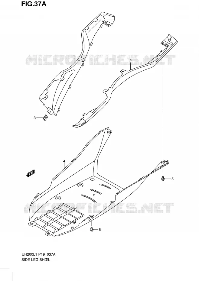 CARENAGES INFERIEURS (MODEL EXECUTIVE P19) Suzuki SCOOTER 200 BURGMAN 2011  UH200GL1(P19)