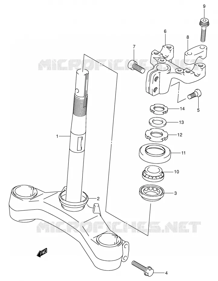 COLONNE DE DIRECTION (MODELE K1/K2) Suzuki SCOOTER 400 BURGMAN 2000  AN400RY(E2)