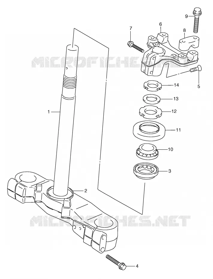 COLONNE DE DIRECTION (MODELE W/X) Suzuki SCOOTER 250 BURGMAN 2002  AN250RK2(E2)