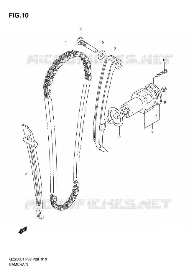 DISTRIBUTION Suzuki MOTO 250 MARAUDER 2011  GZ250L1(P3)