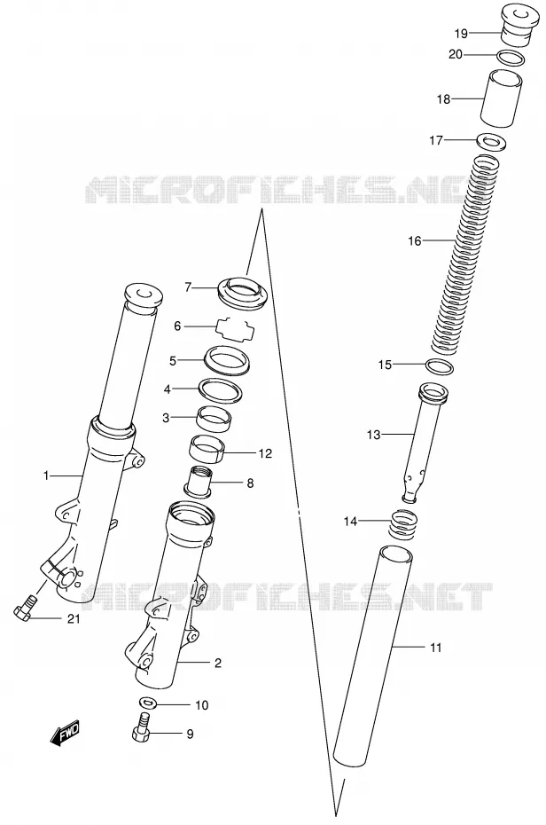 FOURCHE (MODELE X) Suzuki SCOOTER 400 BURGMAN 2002  AN400K2(E2)