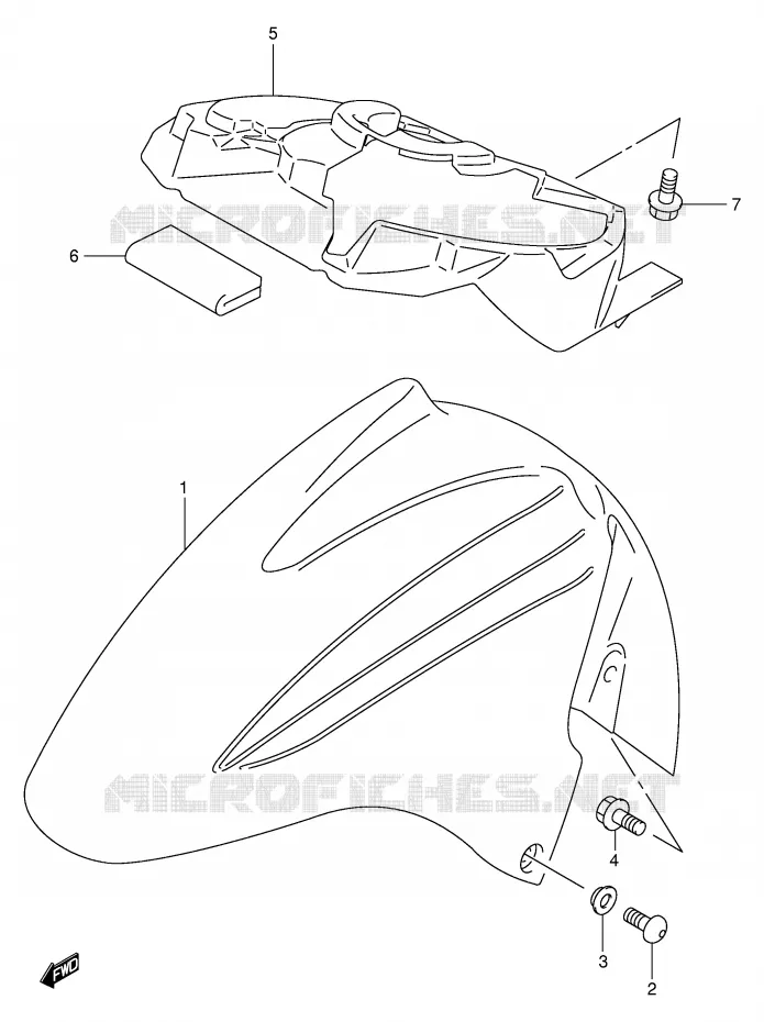 GARDE BOUE AVANT (MODELE K1/K2) Suzuki SCOOTER 250 BURGMAN 2000  AN250RY(E2)