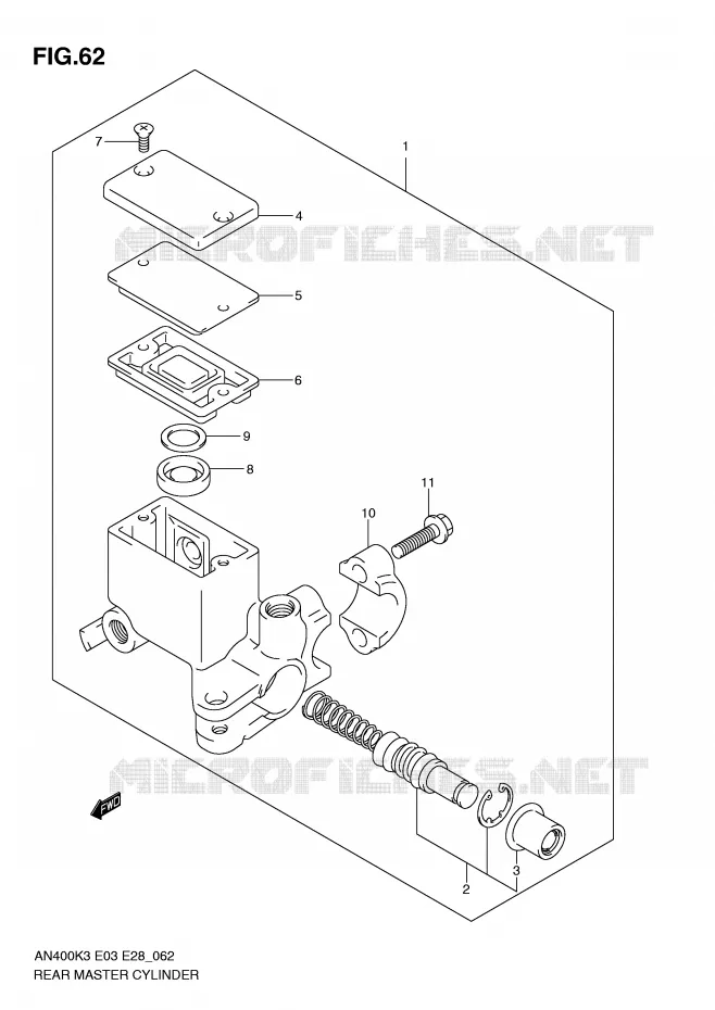 MAITRE CYLINDRE ARRIERE Suzuki SCOOTER 400 BURGMAN 2006  AN400SK6(E3/E28)