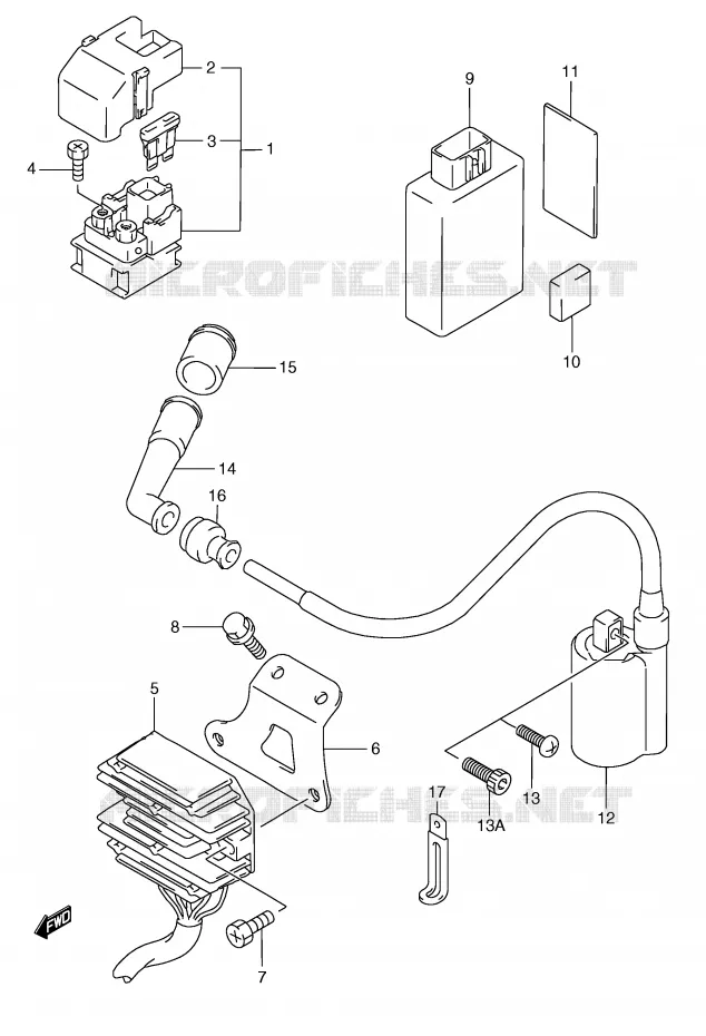 PARTIE ELECTRIQUE (MODELE W/X/Y) Suzuki SCOOTER 250 BURGMAN 1999  AN250X(E2)