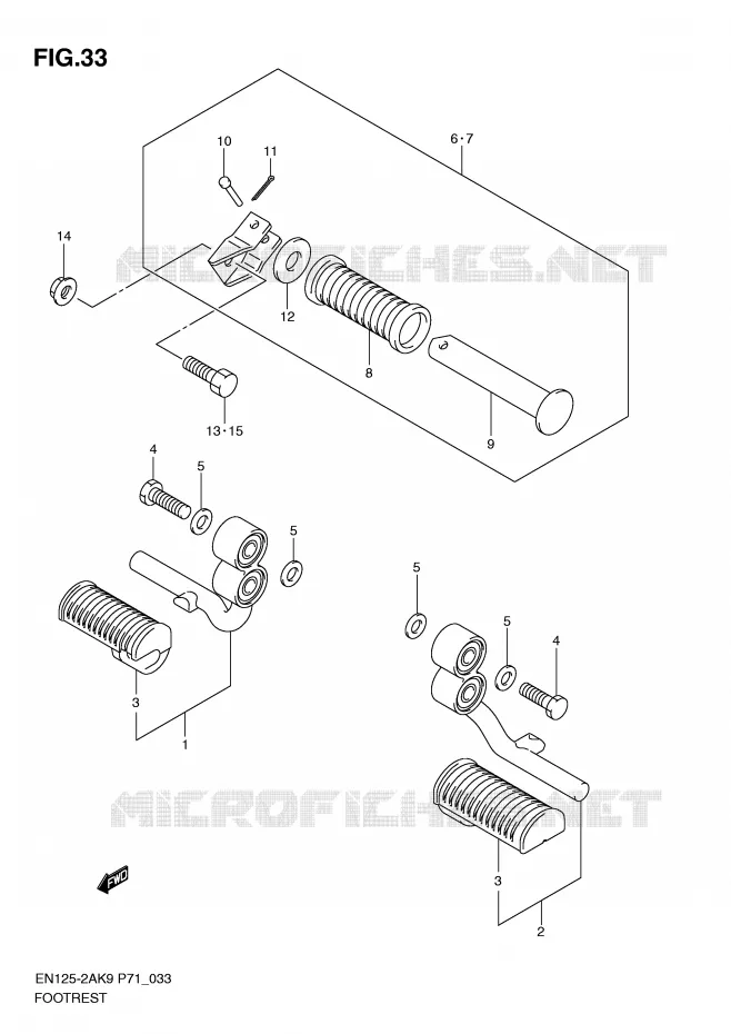 REPOSE PIEDS (EN125HU/HUZ) Suzuki MOTO 125 EN 2009  EN125HUZK9(P71)
