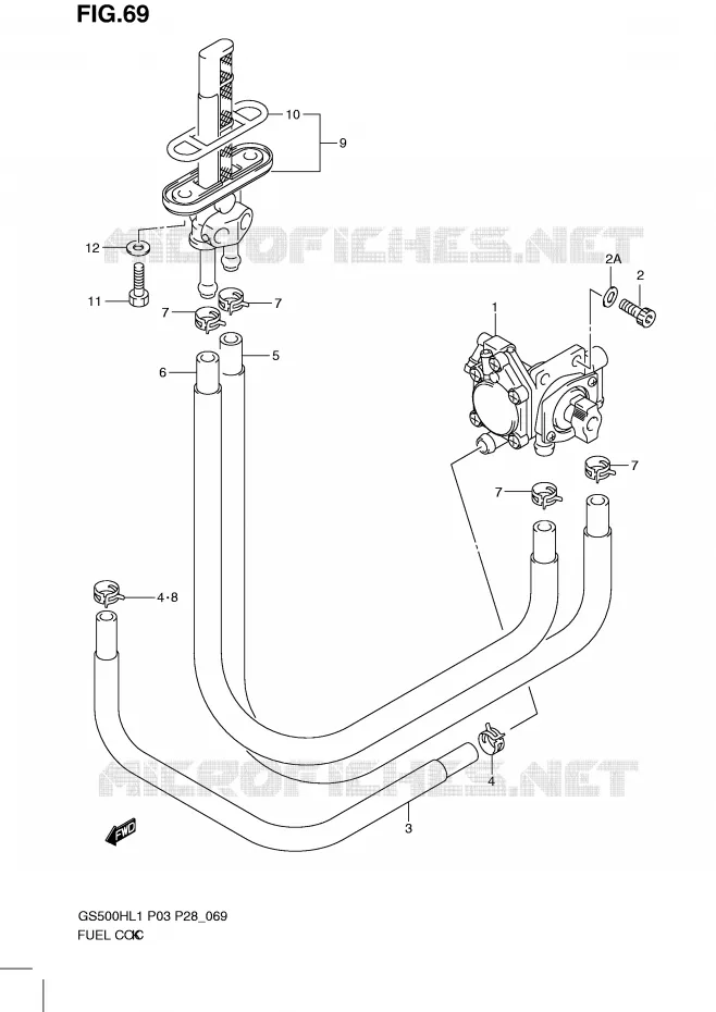 ROBINET D'ESSENCE Suzuki MOTO 500 GS-E 2011  GS500HKL1(P3)