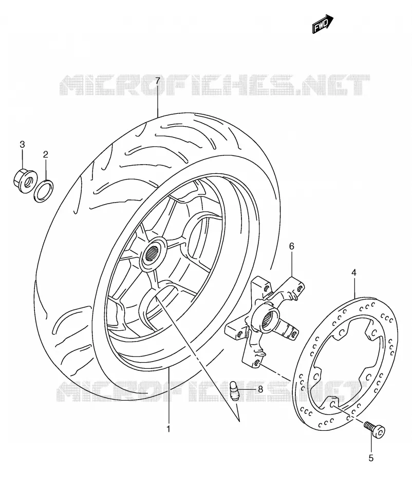 ROUE ARRIERE Suzuki SCOOTER 250 BURGMAN 2000  AN250Y(E2)