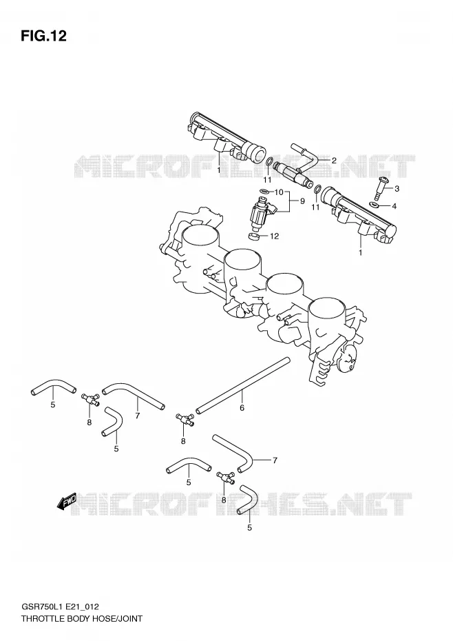 SYSTÈME D'INJECTION Suzuki MOTO 750 GSR 2012  GSR750L1(E21)