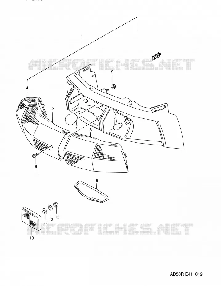 ENSEMBLE FEU ARRIERE Suzuki SCOOTER 60 AD 1991  AD60M