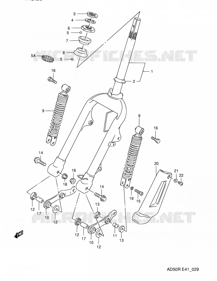 FOURCHE AVANT (E41) Suzuki SCOOTER 60 AD 1991  AD60M