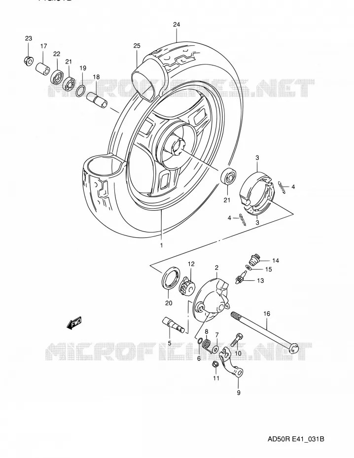 ROUE AVANT (MODEL M E06,P09,E94) Suzuki SCOOTER 60 AD 1991  AD60M