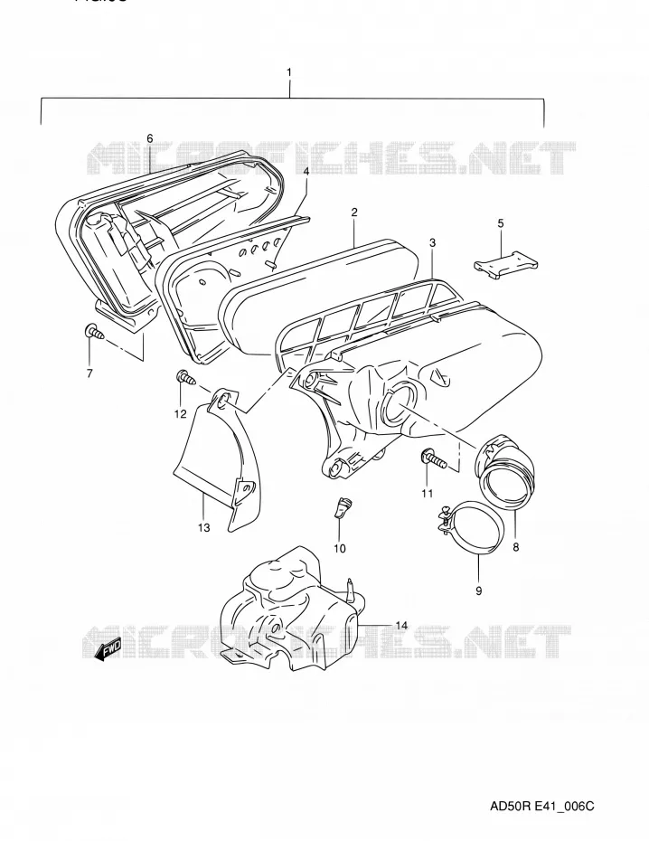 FILTRE A AIR (MODELE M/MODELE R:41) Suzuki SCOOTER 60 AD 1994  AD60R