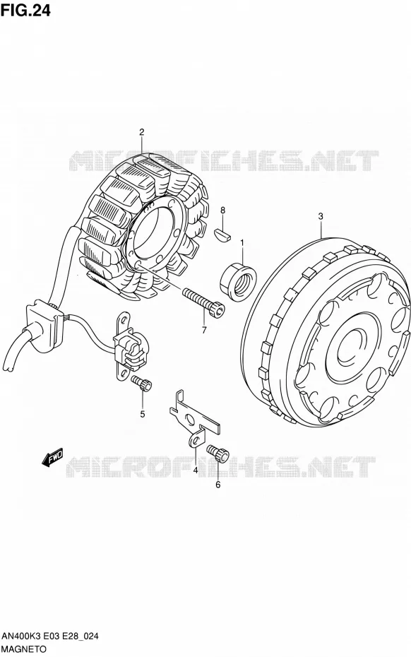 ALLUMAGE ROTOR - STATOR Suzuki SCOOTER 400 BURGMAN 2005  AN400 K5/AN400S K5 (E03,E28,E33)