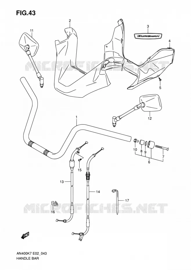 GUIDON Suzuki SCOOTER 400 BURGMAN 2008  AN400 K8 (E02,E19,E24,P37,E51,E54)