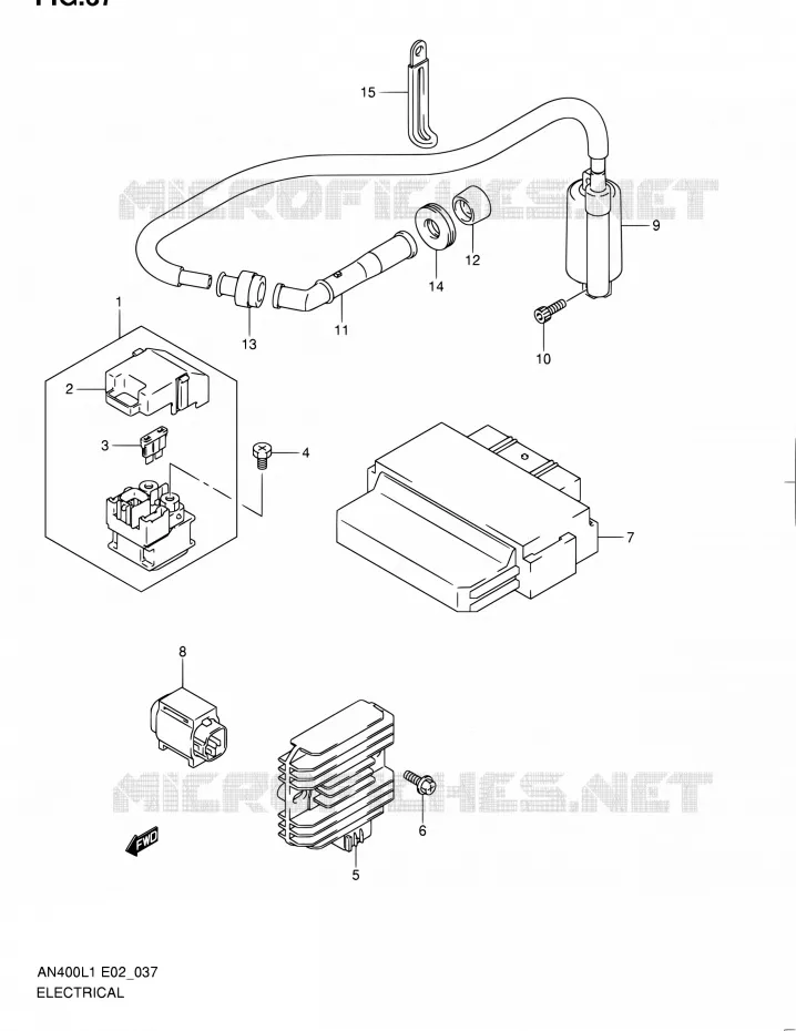 PARTIE ELECTRIQUE Suzuki SCOOTER 400 BURGMAN 2011  AN400 L1 (E02,E19)