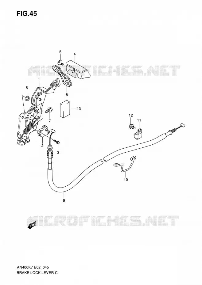 FREIN DE PARKING Suzuki SCOOTER 400 BURGMAN 2010  AN400AL0(E19,E24)