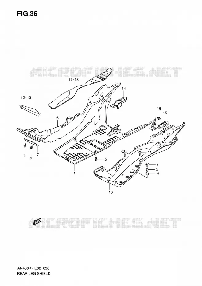 MARCHE PIEDS Suzuki SCOOTER 400 BURGMAN 2010  AN400AL0(E19,E24)