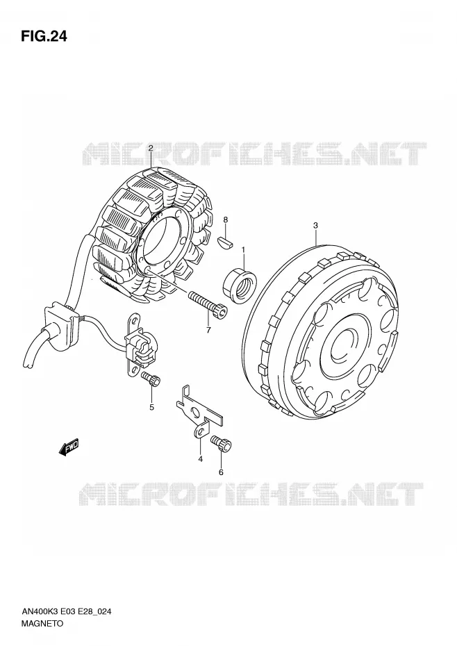 ALLUMAGE ROTOR - STATOR Suzuki SCOOTER 400 BURGMAN 2006  AN400K6(E3/E28)