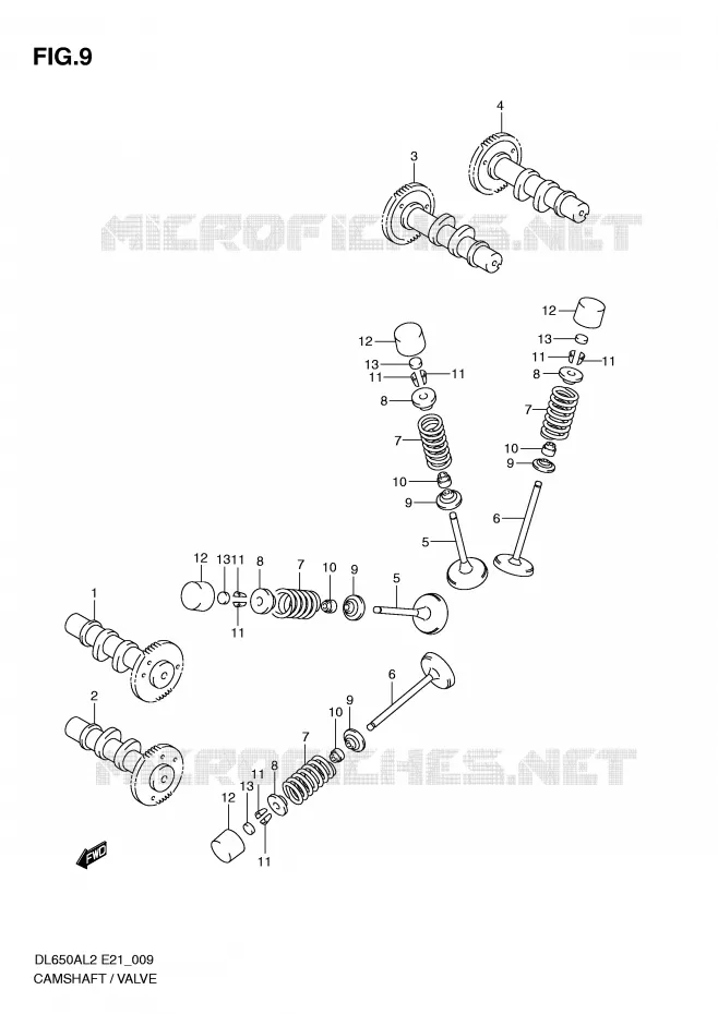 ARBRE A CAMES - SOUPAPES Suzuki MOTO 650 V-STROM 2012  DL650AUEL2(E21)