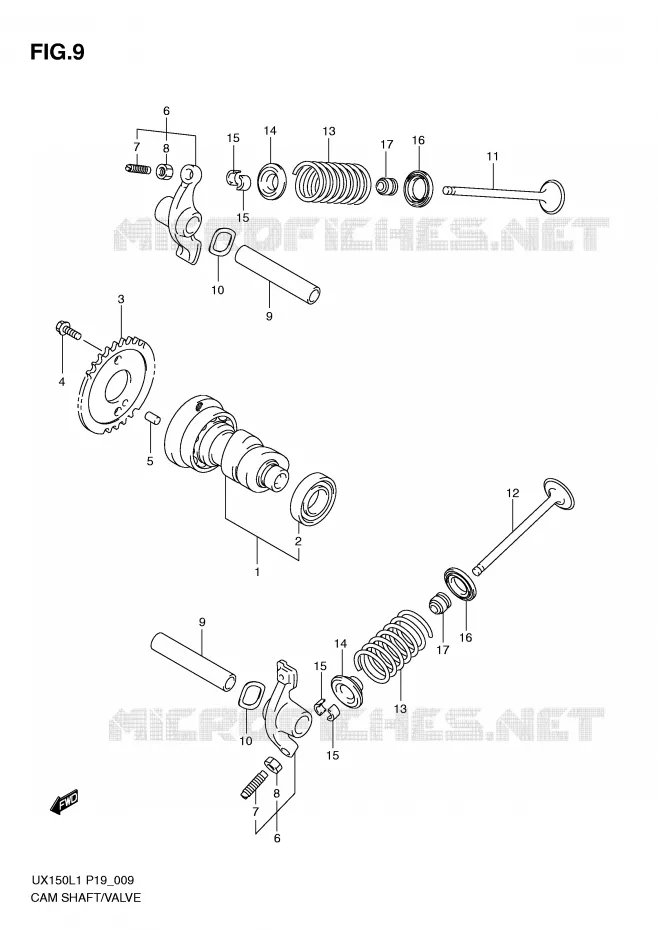 ARBRE A CAMES - SOUPAPES Suzuki SCOOTER 150 SIXTEEN 2011  UX150L1(P19)