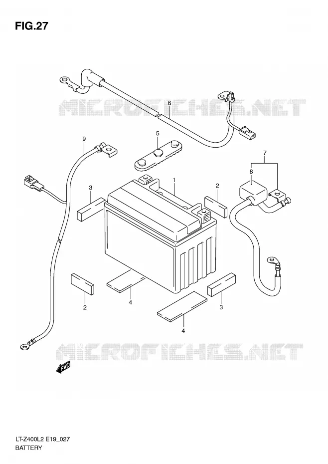 BATTERIE Suzuki QUAD 400 QUADSPORT 2012  LT-Z400ZL2(E19)
