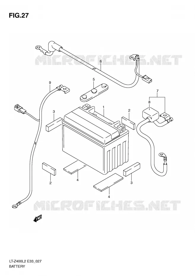 BATTERIE Suzuki QUAD 400 QUADSPORT 2012  LT-Z400ZL2(E33)