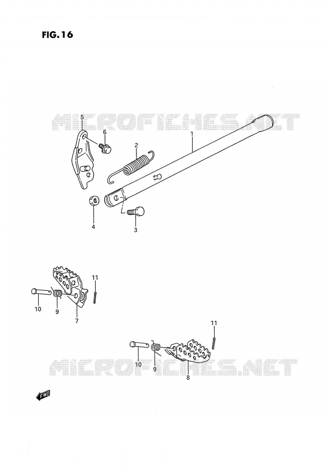 BEQUILLE Suzuki MOTO 80 RM 1986  RM80G(E24)