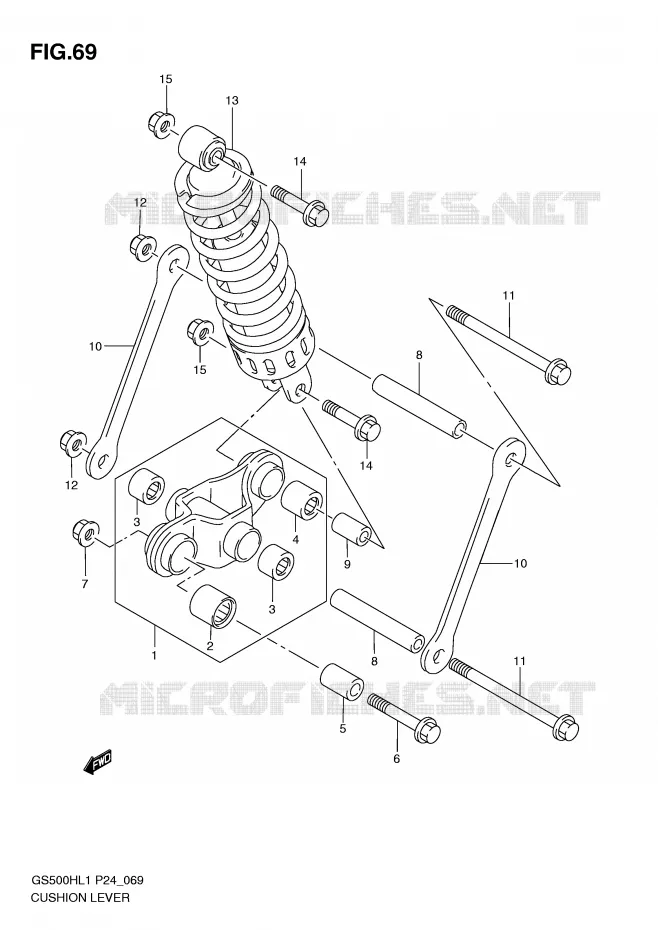 BIELLETTE D'AMORTISSEUR Suzuki MOTO 500 GS-F 2011  GS500FHL1(L1)