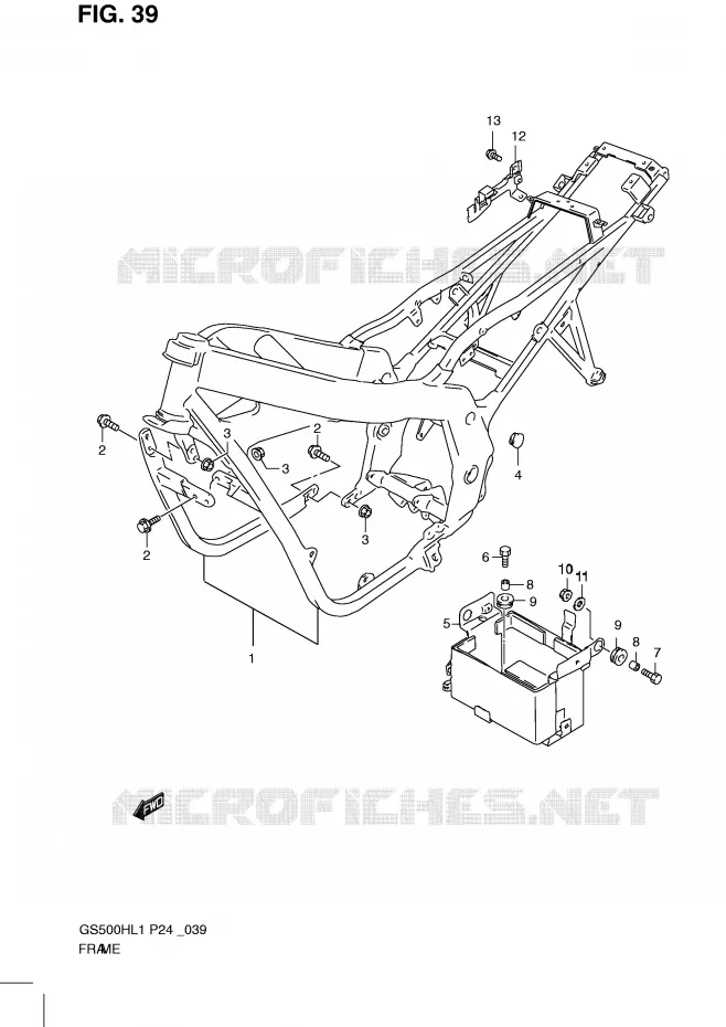 CADRE (GS500FH) Suzuki MOTO 500 GS-F 2011  GS500FHL1(L1)