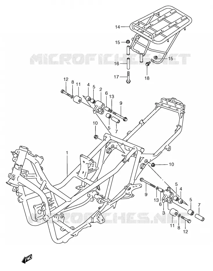 CADRE (MODELE W/X/Y) Suzuki SCOOTER 250 BURGMAN 2000  AN250Y(E2)
