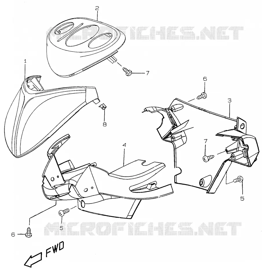 CARENAGE TETE DE FOURCHE Suzuki SCOOTER 50 ZILLION 2000  UX50WY