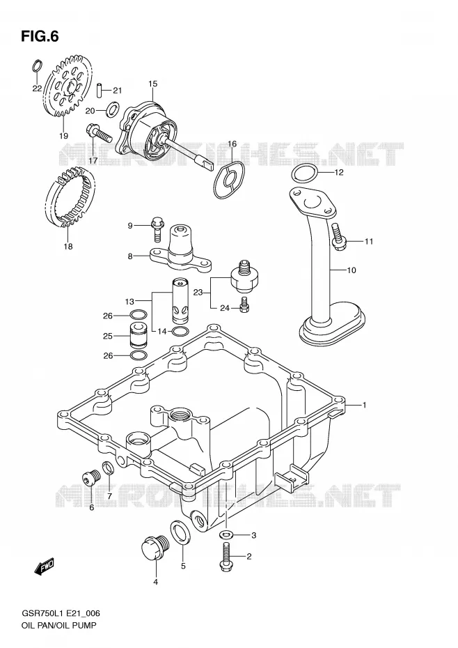 CARTER INFERIEUR - POMPE A HUILE Suzuki MOTO 750 GSR 2012  GSR750L1(E21)