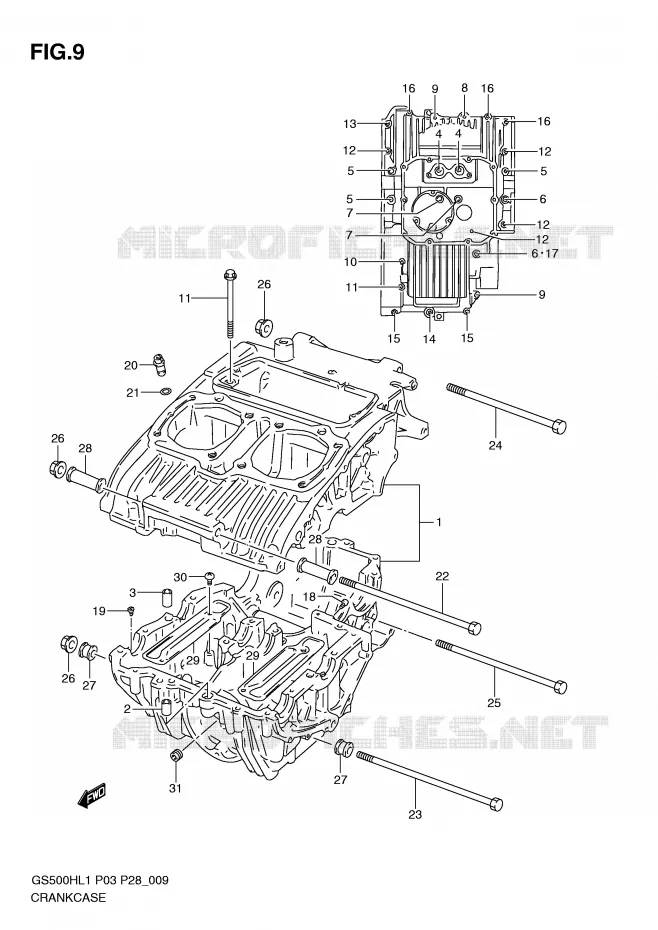 CARTERS MOTEUR (GS500FH P3) Suzuki MOTO 500 GS-F 2011  GS500FHL1(P3)