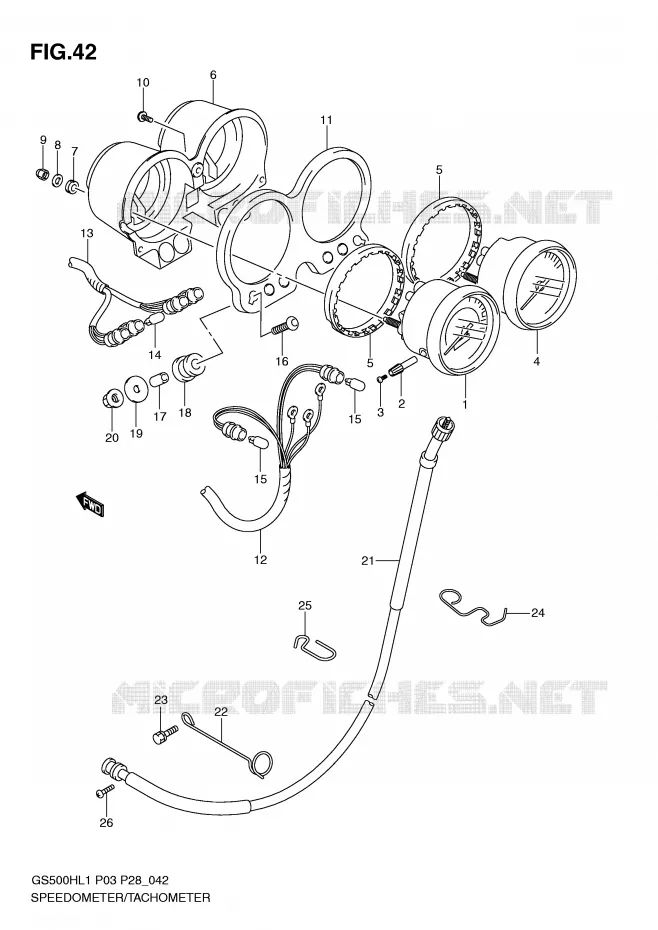 COMPTEUR (GS500FH P28) Suzuki MOTO 500 GS-F 2011  GS500FHL1(P3)