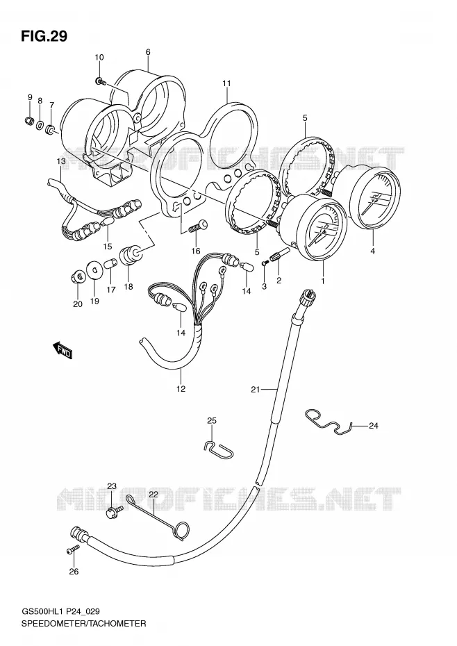 COMPTEUR (GS500FH) Suzuki MOTO 500 GS-F 2011  GS500FHL1(L1)