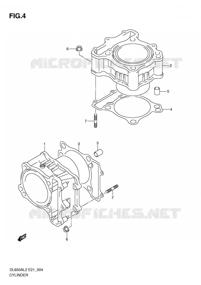 CYLINDRE Suzuki MOTO 650 V-STROM 2012  DL650AL2(E21)
