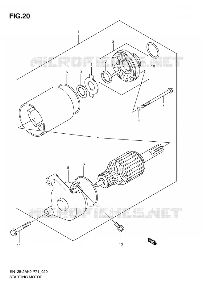 DEMARREUR (DENSO) Suzuki MOTO 125 EN 2009  EN125HUZK9(P71)