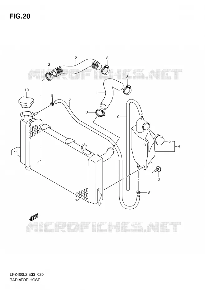 DURITE DE RADIATEUR Suzuki QUAD 400 QUADSPORT 2012  LT-Z400L2(E33)