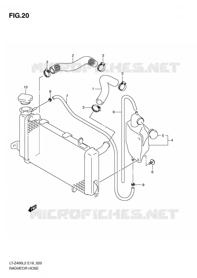 DURITE DE RADIATEUR Suzuki QUAD 400 QUADSPORT 2015  LT-Z400L2(E19)