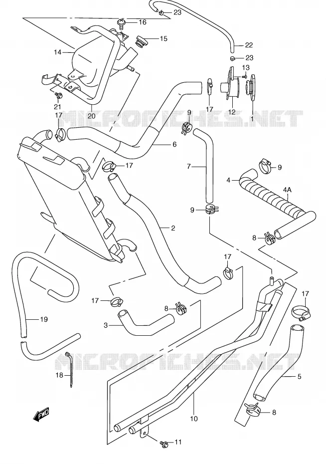 DURITE DE RADIATEUR Suzuki SCOOTER 250 BURGMAN 2002  AN250K2(E2)
