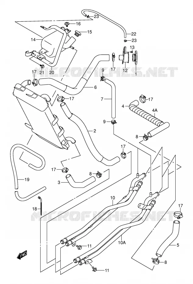 DURITE DE RADIATEUR Suzuki SCOOTER 400 BURGMAN 2002  AN400RK2(E2)