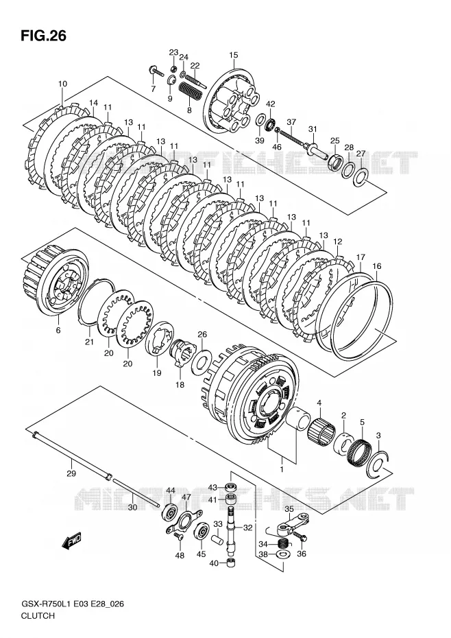 EMBRAYAGE Suzuki MOTO 750 GSX-R 2011  GSX-R750L1(E3)
