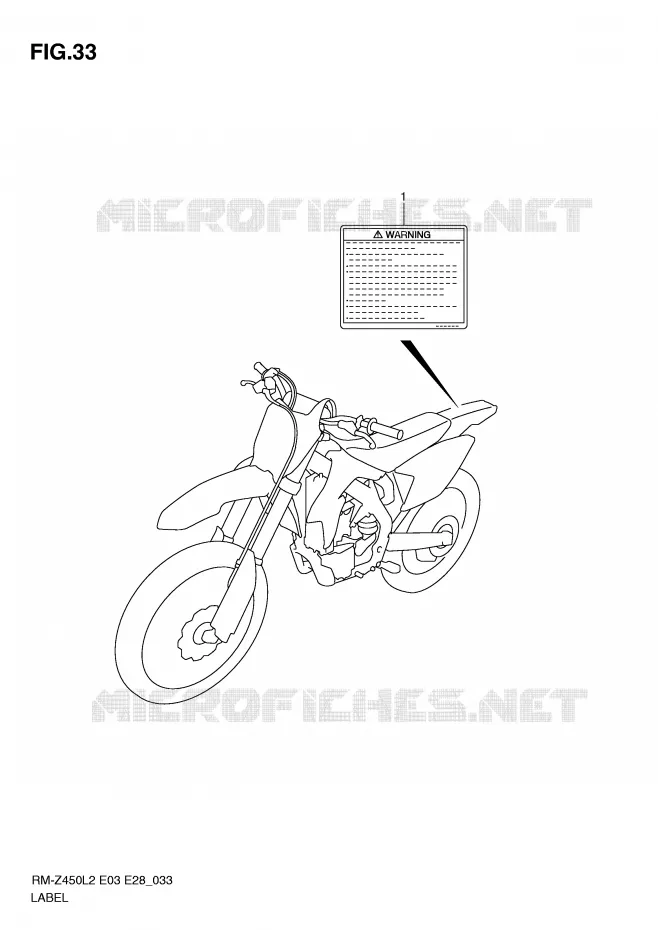 ETIQUETTE (RM-Z4501L2 E28) Suzuki MOTO 450 RM-Z 2012  RM-Z450L2(E3)