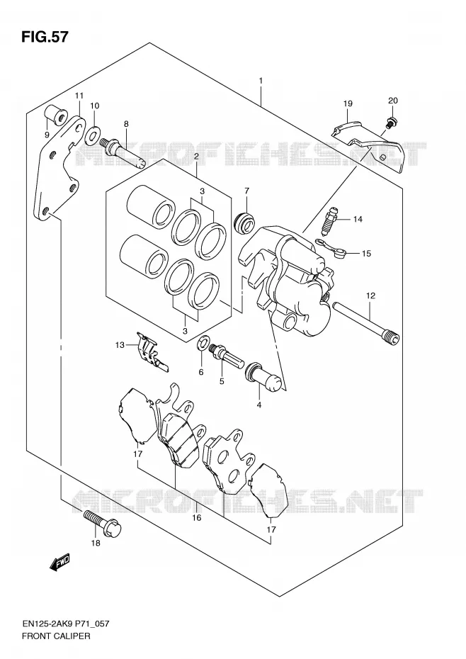 ETRIER DE FREIN AVANT (EN125-2AK9) Suzuki MOTO 125 EN 2009  EN125-2AK9(P71)