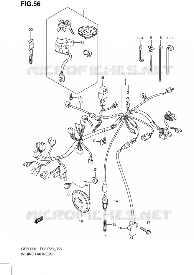 FAISCEAU ELECTRIQUE (GS500FH P33) Suzuki MOTO 500 GS-F 2011  GS500FHL1(P3)