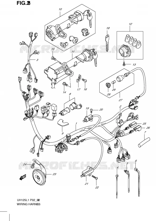 FAISCEAU ELECTRIQUE Suzuki SCOOTER 125 BURGMAN 2011  UH125GL1(P2)